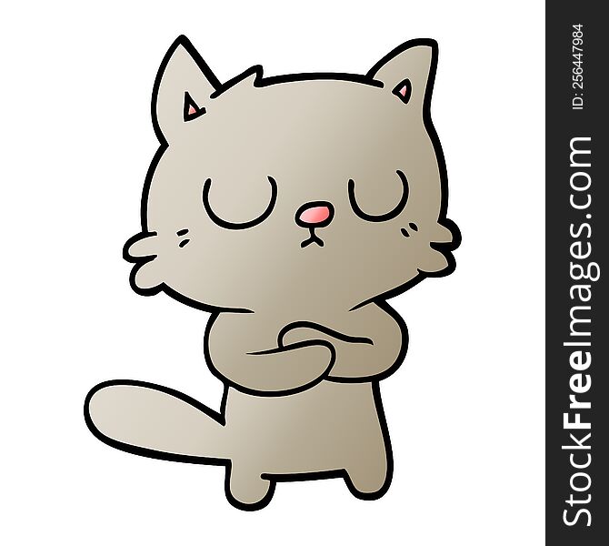 Vector Gradient Illustration Cartoon Cat