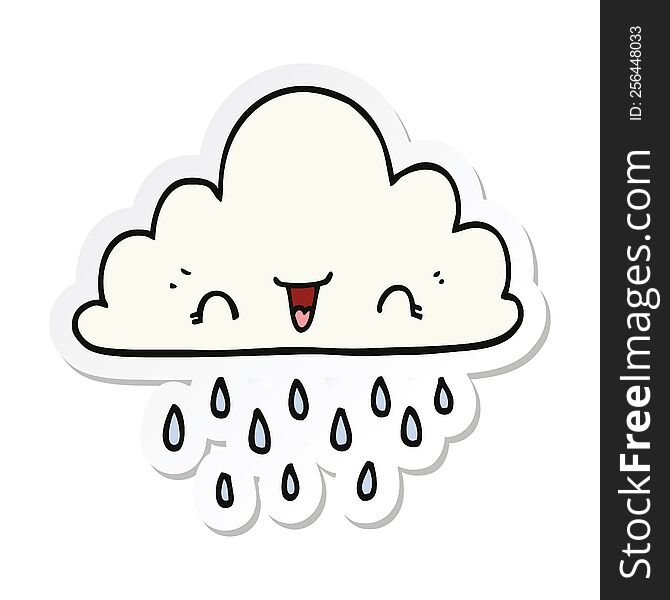 sticker of a cartoon storm cloud