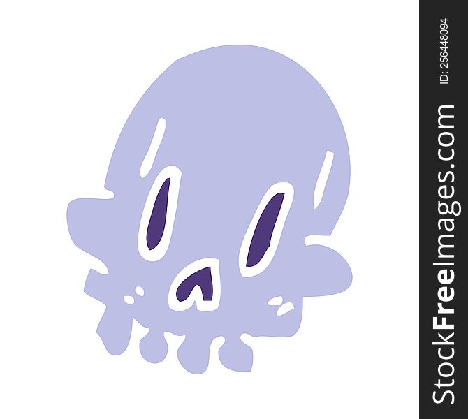Cartoon Doodle Spooky Weird Skull