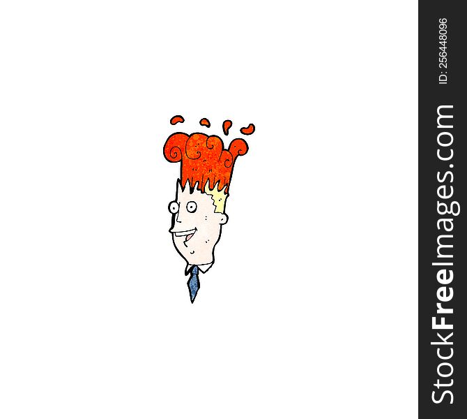 Cartoon Man With Exploding Head