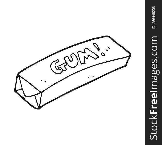 Black And White Cartoon Chewing Gum
