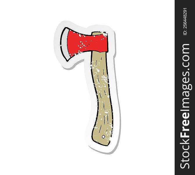 retro distressed sticker of a cartoon axe