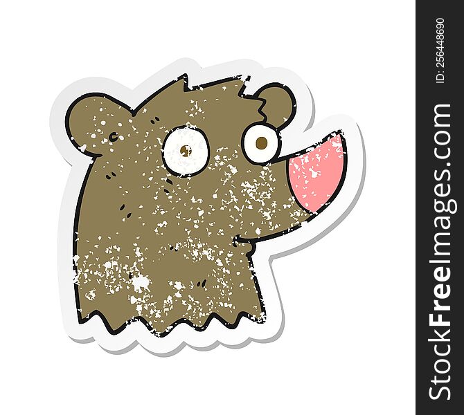Retro Distressed Sticker Of A Cartoon Bear
