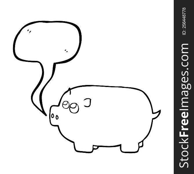 Speech Bubble Cartoon Piggy Bank