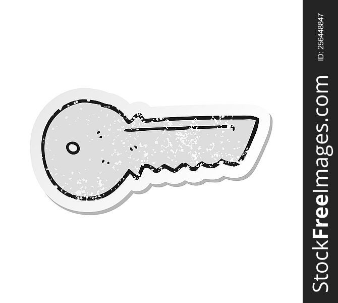 retro distressed sticker of a cartoon door key
