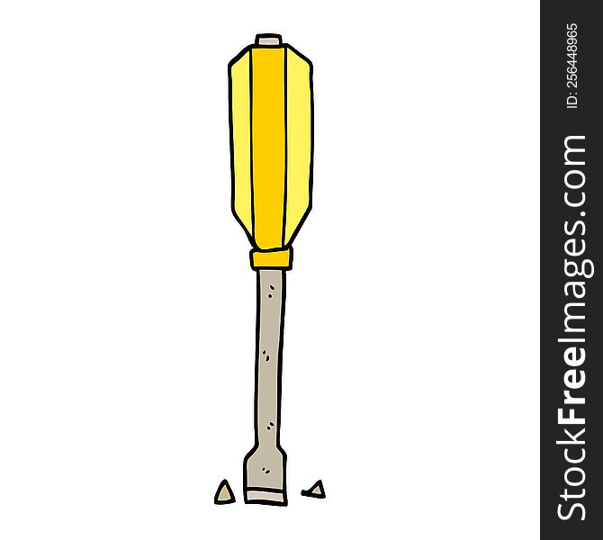 cartoon doodle screwdriver