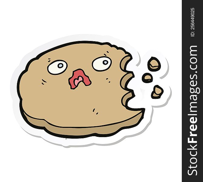 Sticker Of A Cartoon Cookie