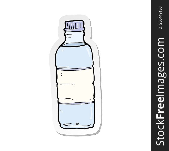 sticker of a cartoon water bottle