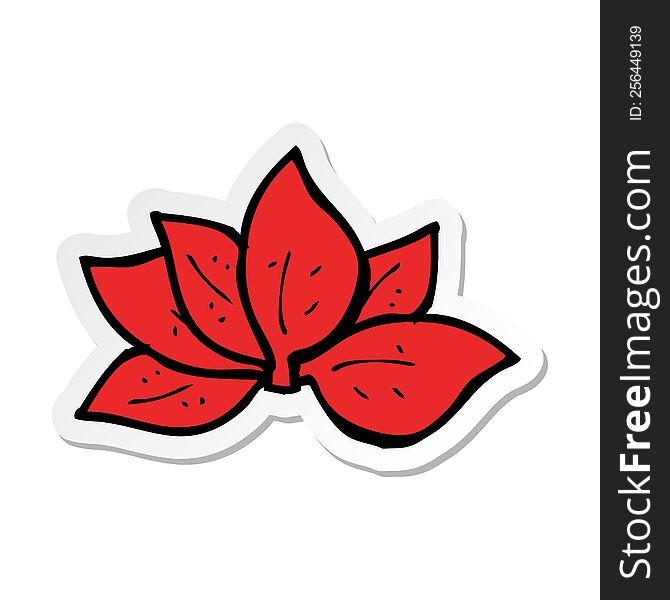 Sticker Of A Cartoon Leaves Symbol