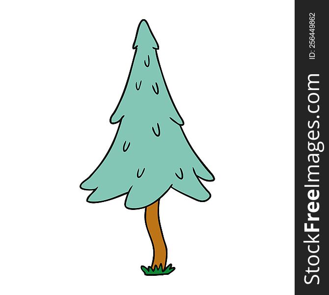 hand drawn cartoon doodle of woodland pine trees