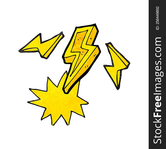 freehand textured cartoon lightning bolt doodle