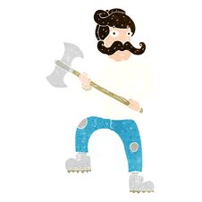 Cartoon Man With Axe Royalty Free Stock Images