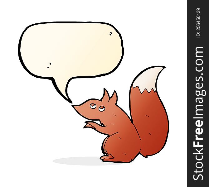 Cartoon Red Squirrel With Speech Bubble