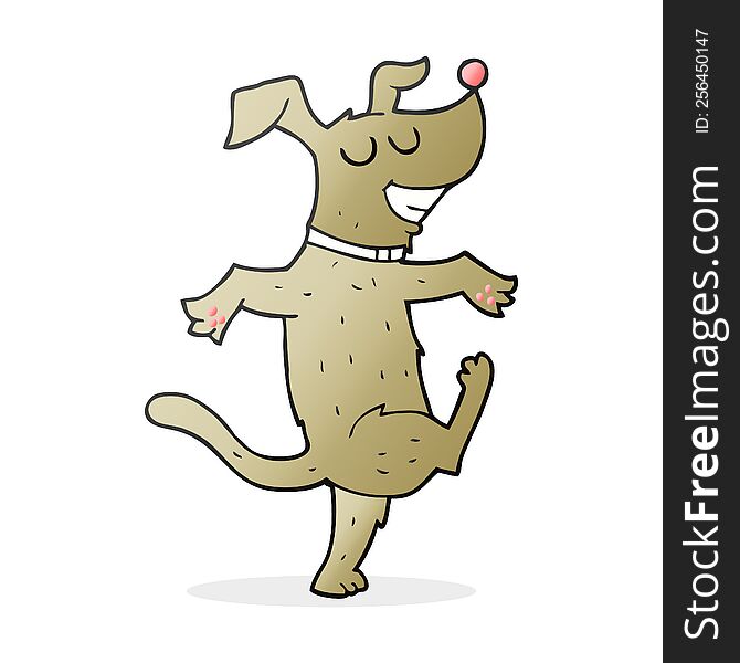 freehand drawn cartoon dancing dog