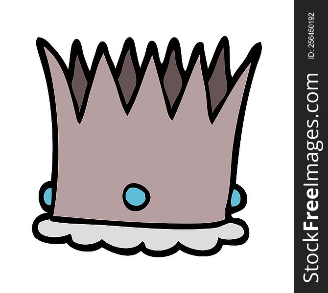 cartoon doodle silver crown