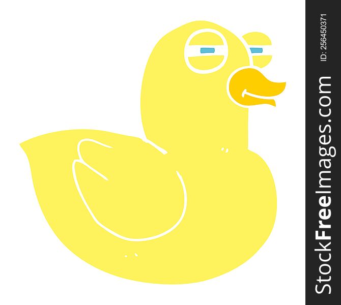 flat color illustration of funny rubber duck. flat color illustration of funny rubber duck