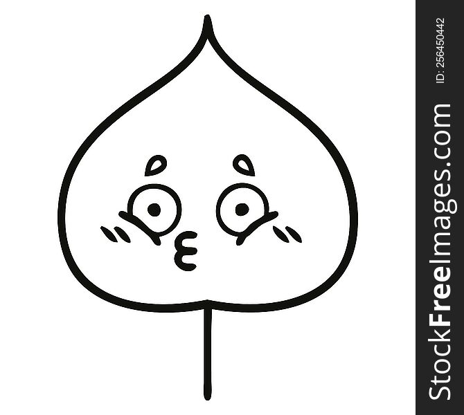Line Drawing Cartoon Expressional Leaf