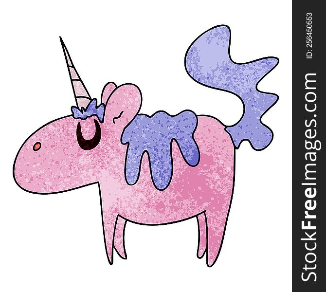 hand drawn quirky cartoon unicorn. hand drawn quirky cartoon unicorn