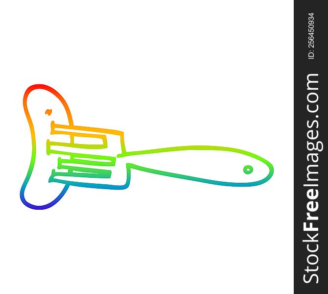 Rainbow Gradient Line Drawing Cartoon Banger On Fork