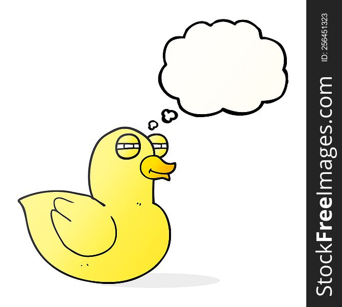 freehand drawn thought bubble cartoon funny rubber duck