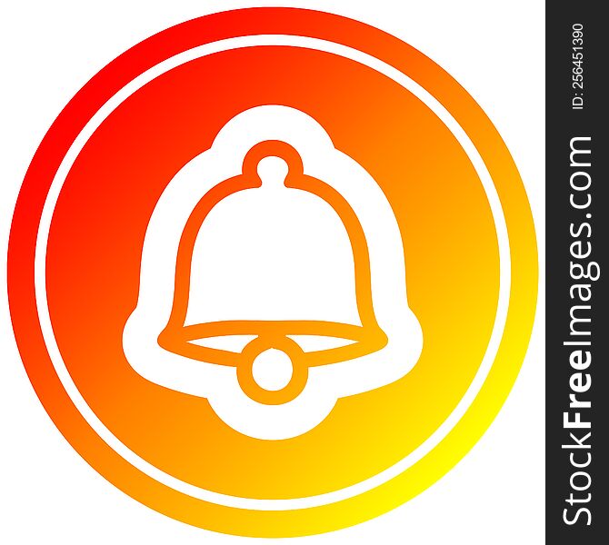 old bell circular icon with warm gradient finish. old bell circular icon with warm gradient finish