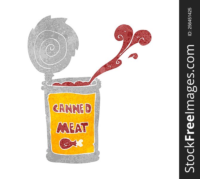 Retro Cartoon Canned Meat