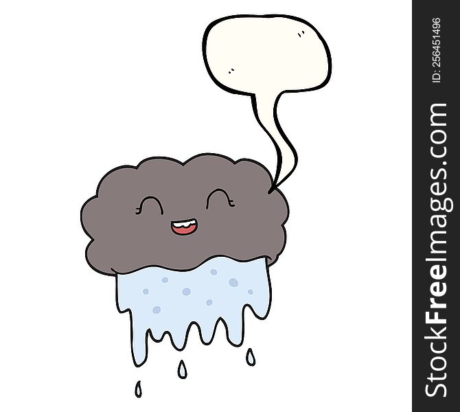 Speech Bubble Cartoon Rain Cloud