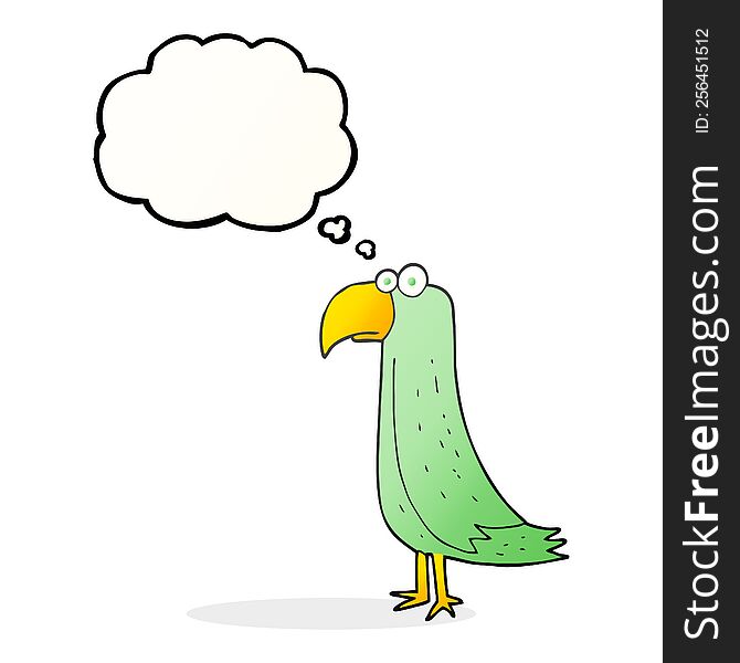 Thought Bubble Cartoon Parrot