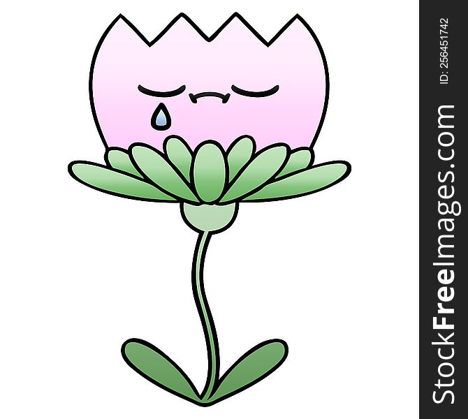 Gradient Shaded Cartoon Flower