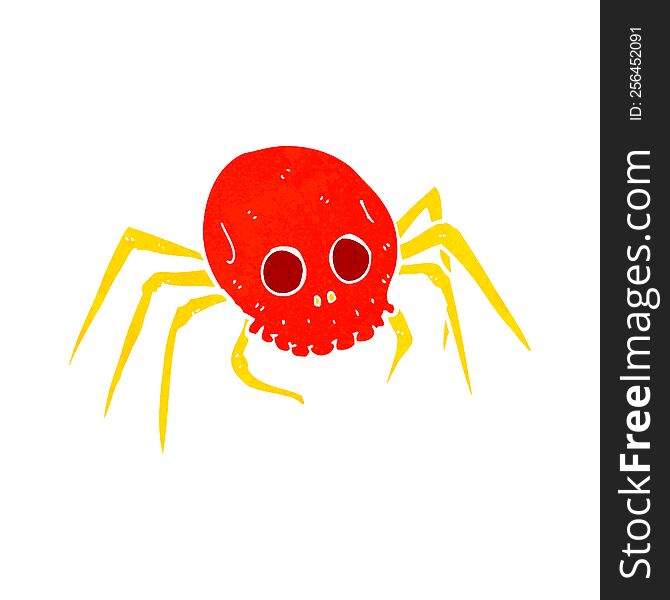 cartoon spooky skull spider. cartoon spooky skull spider