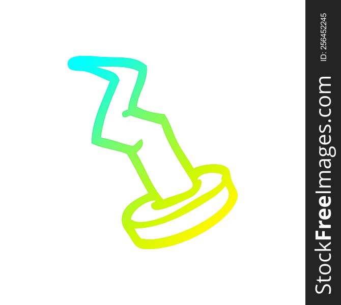 cold gradient line drawing of a cartoon nail