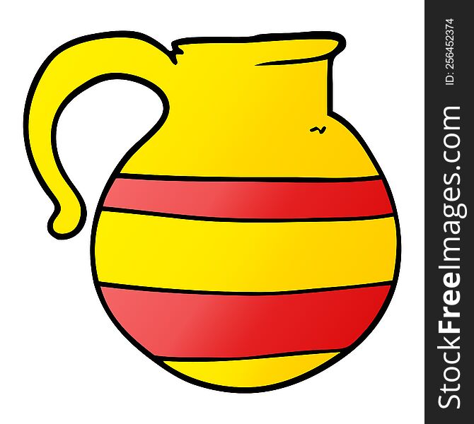 Cartoon Doodle Striped Jug