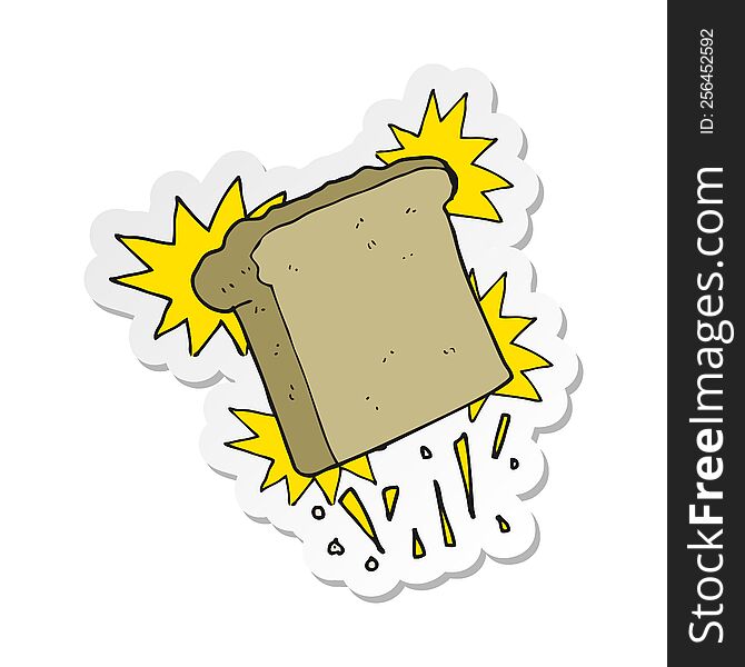 sticker of a cartoon toast