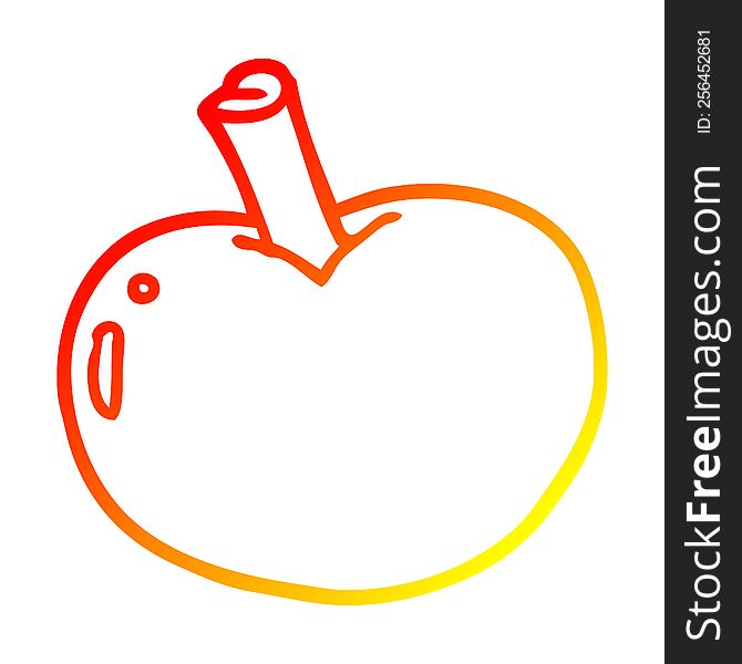 Warm Gradient Line Drawing Cartoon Apple