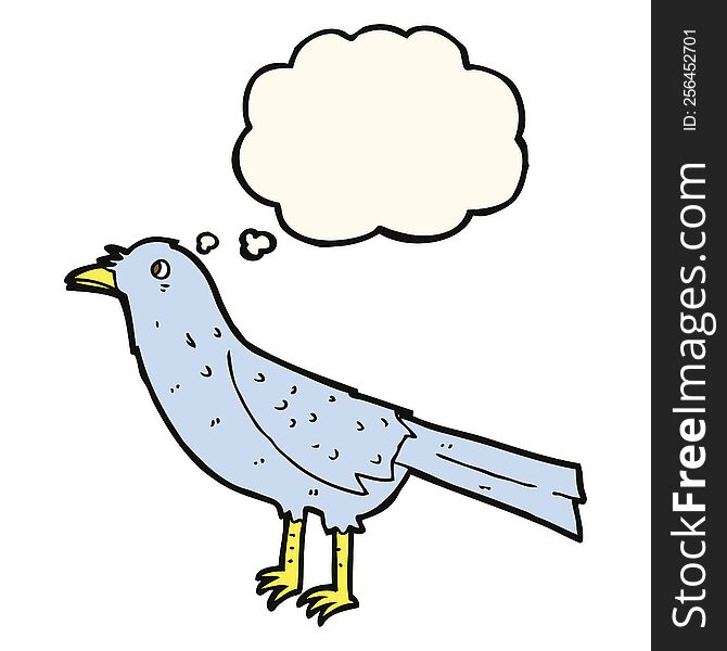 Cartoon Crow With Thought Bubble