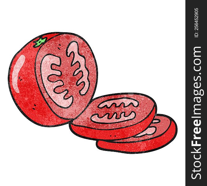 freehand textured cartoon sliced tomato