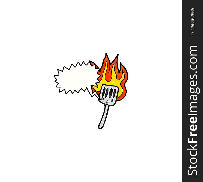 Flaming Hot Spatula Cartoon