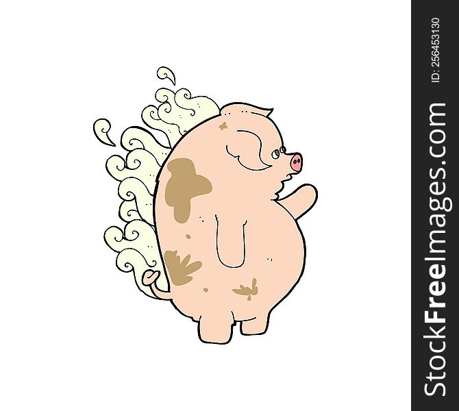 cartoon fat smelly pig