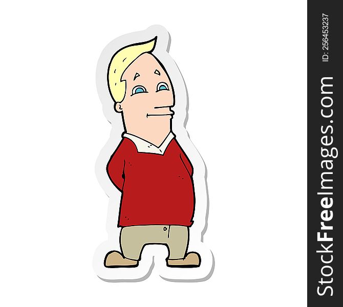 sticker of a cartoon friendly man