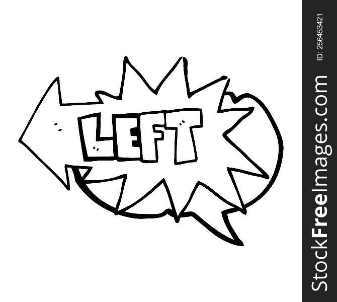 freehand drawn speech bubble cartoon left symbol