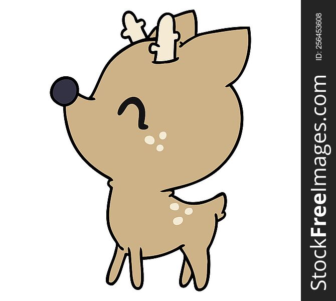 cartoon illustration of  kawaii cute deer. cartoon illustration of  kawaii cute deer