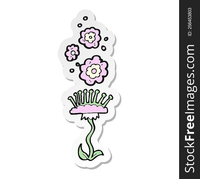 Sticker Of A Cartoon Perfumed Flower