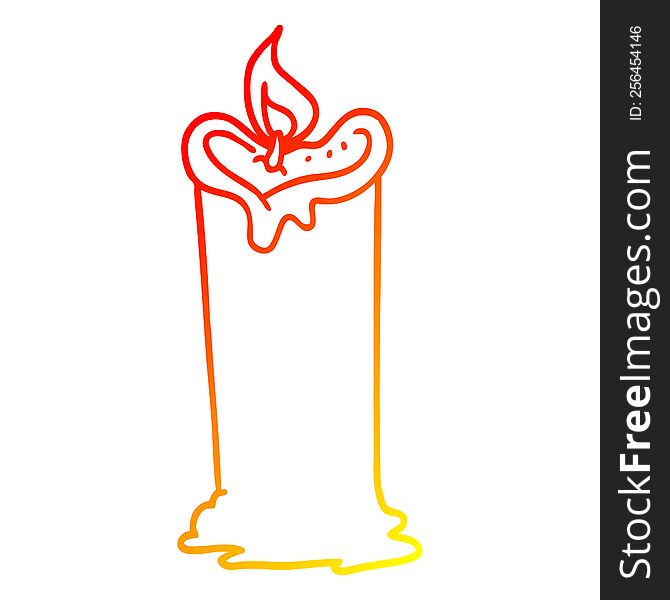 Warm Gradient Line Drawing Cartoon Candle