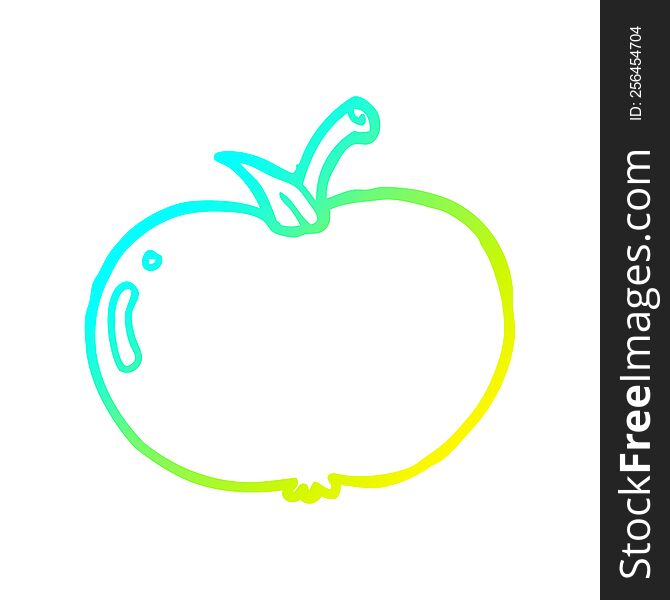 Cold Gradient Line Drawing Cartoon Apple