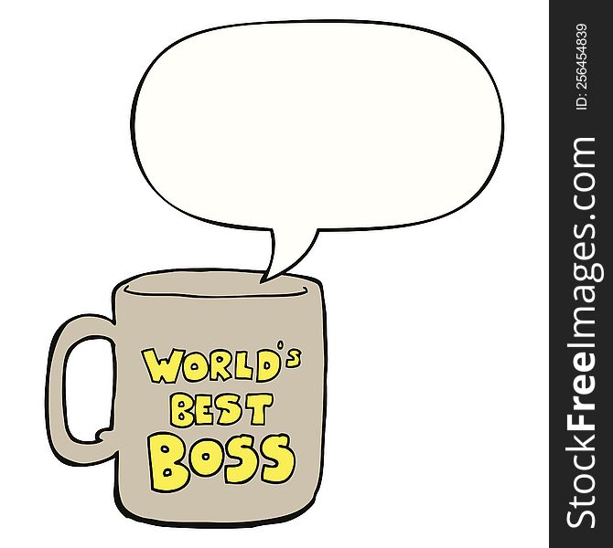 worlds best boss mug with speech bubble. worlds best boss mug with speech bubble