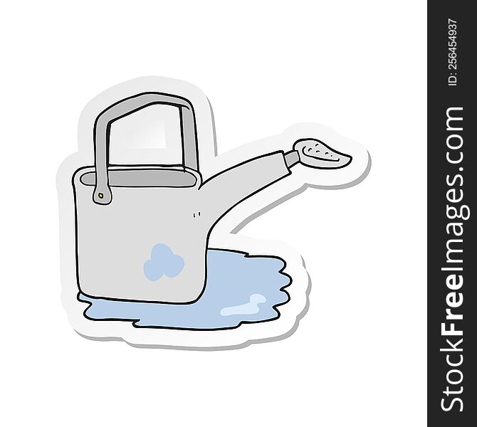 sticker of a cartoon watering can