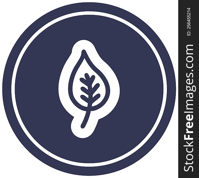 natural leaf circular icon symbol