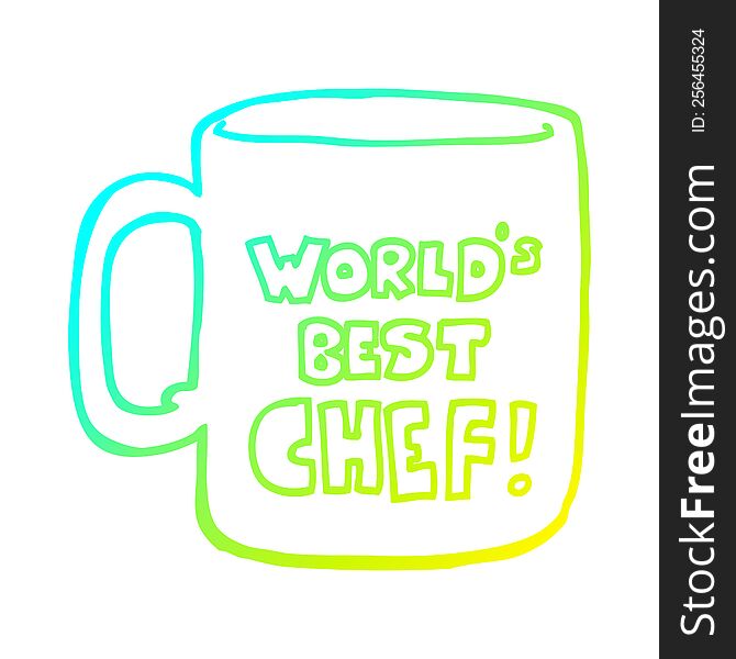 cold gradient line drawing of a worlds best chef mug