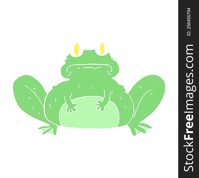 flat color illustration of frog. flat color illustration of frog