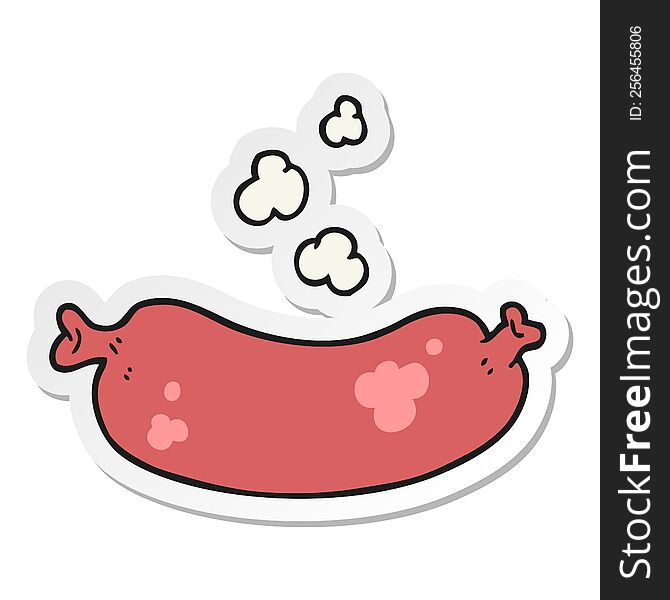 sticker of a cartoon hot sausage